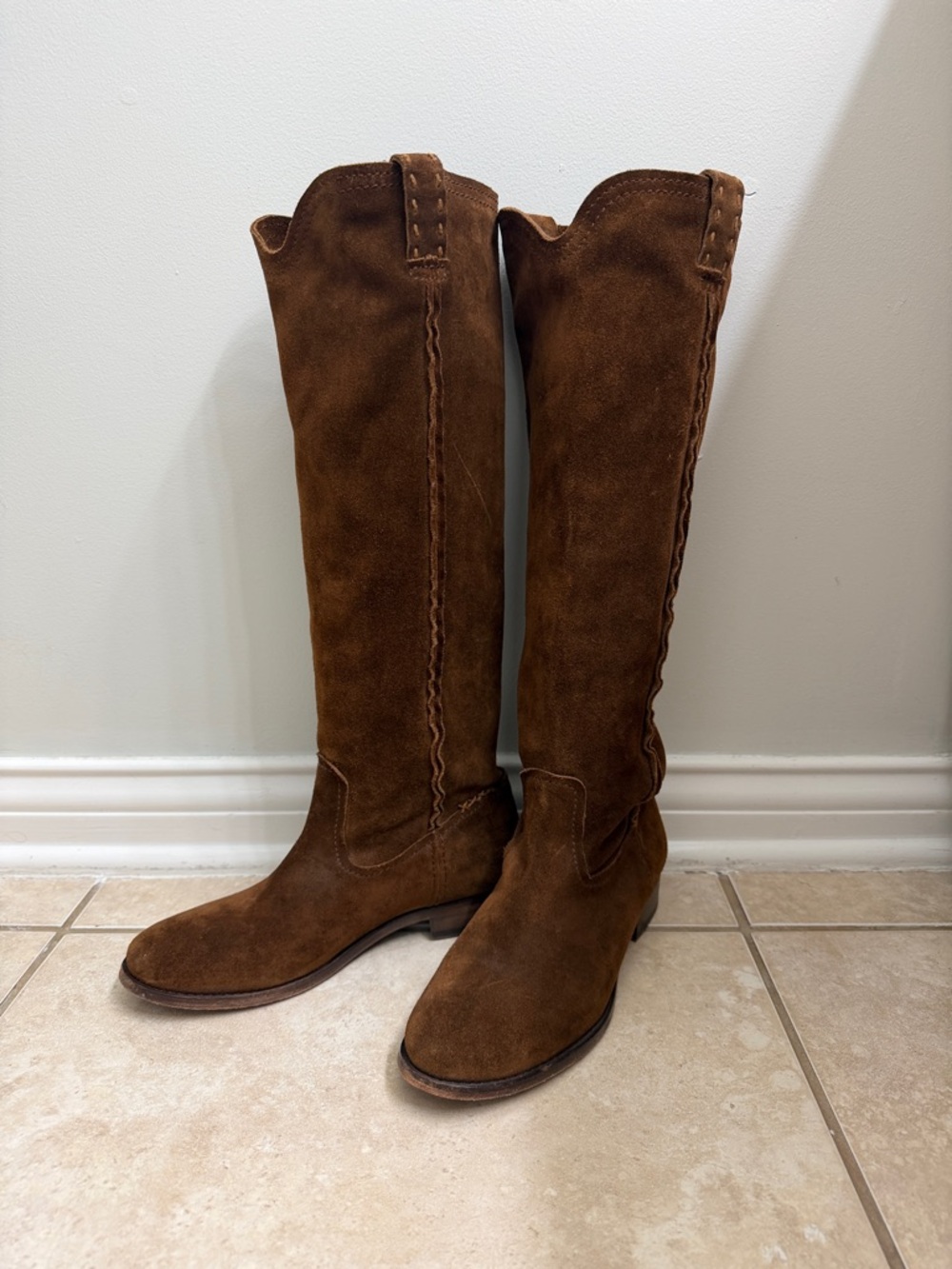 Frye Cara Suede Tall Boots - Vintage